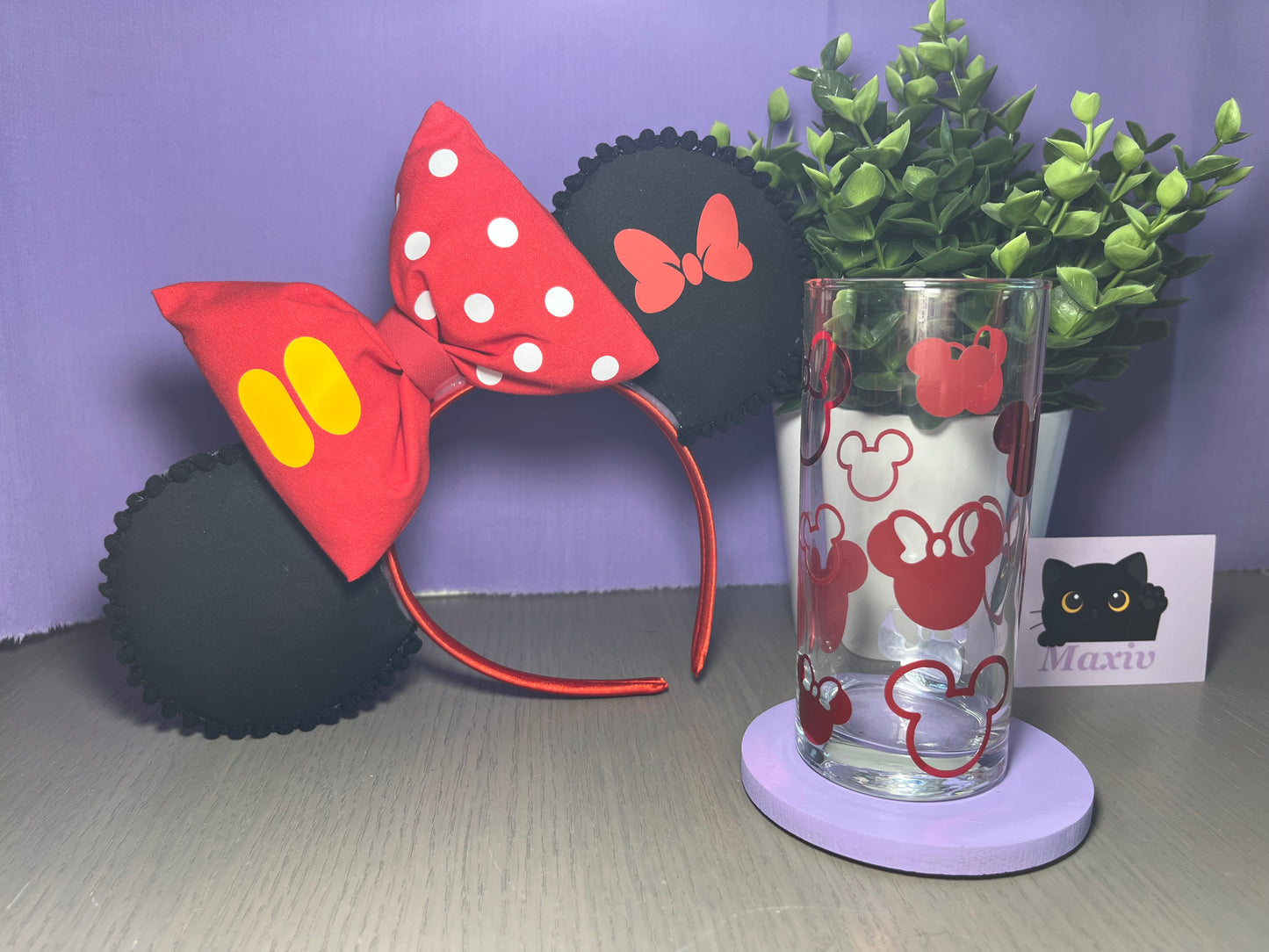 Verre têtes Mickey-Minnie