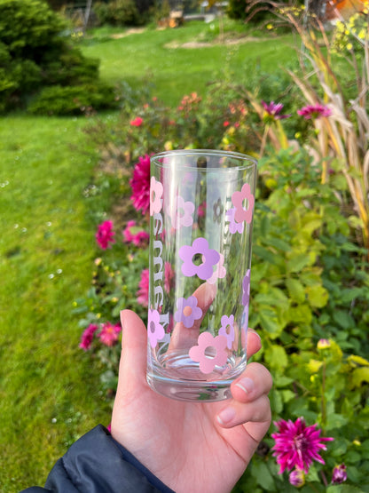 Verre Prénom+Fleurs