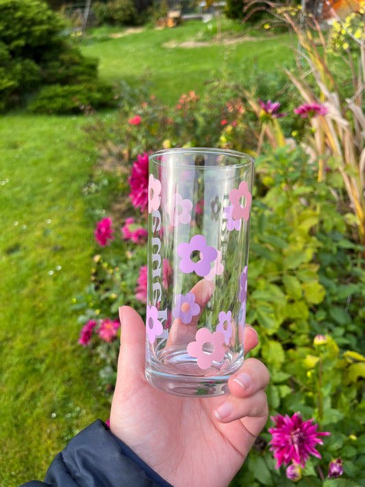 Verre Prénom+Fleurs