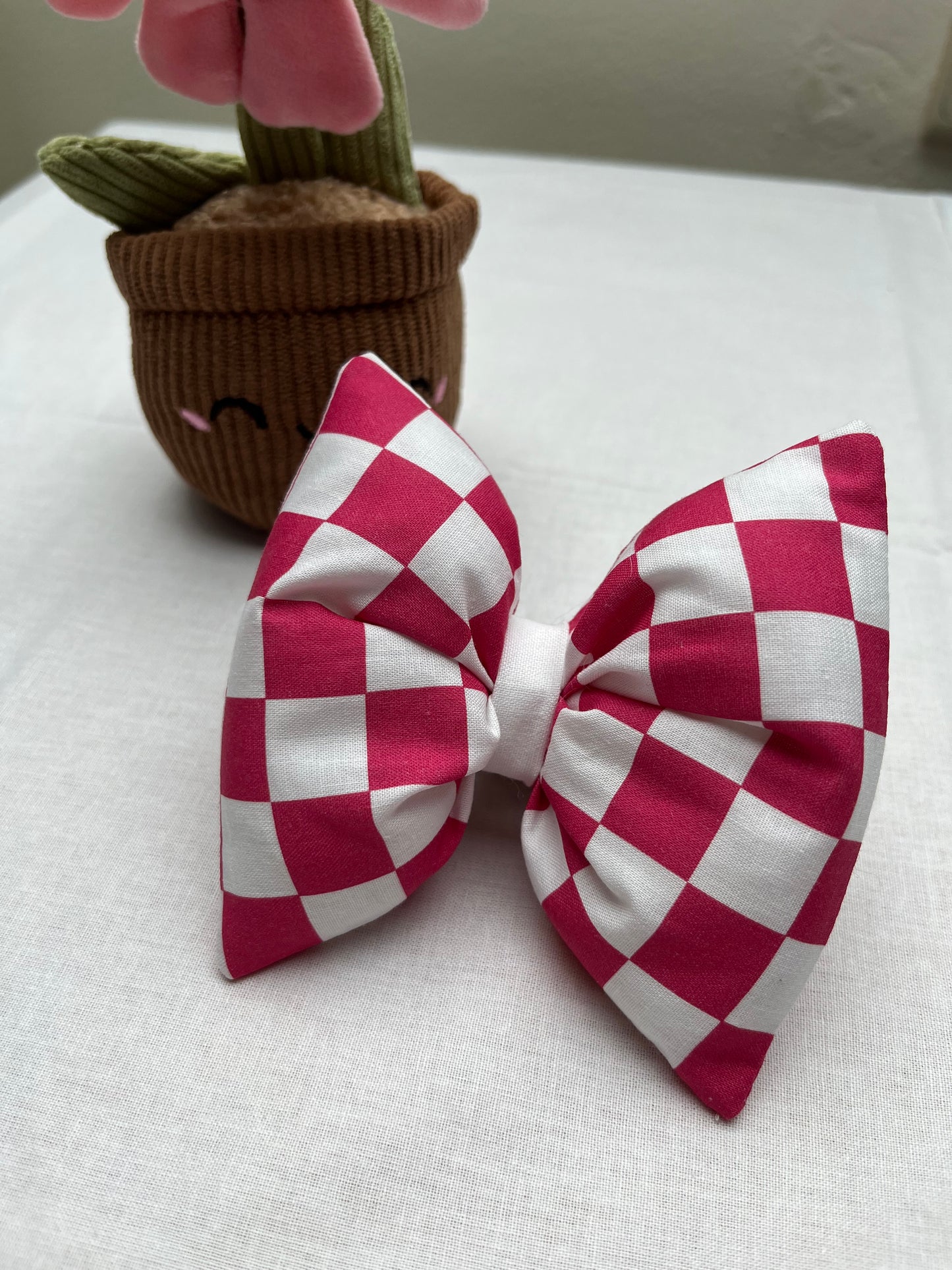 Nœud Damier rose