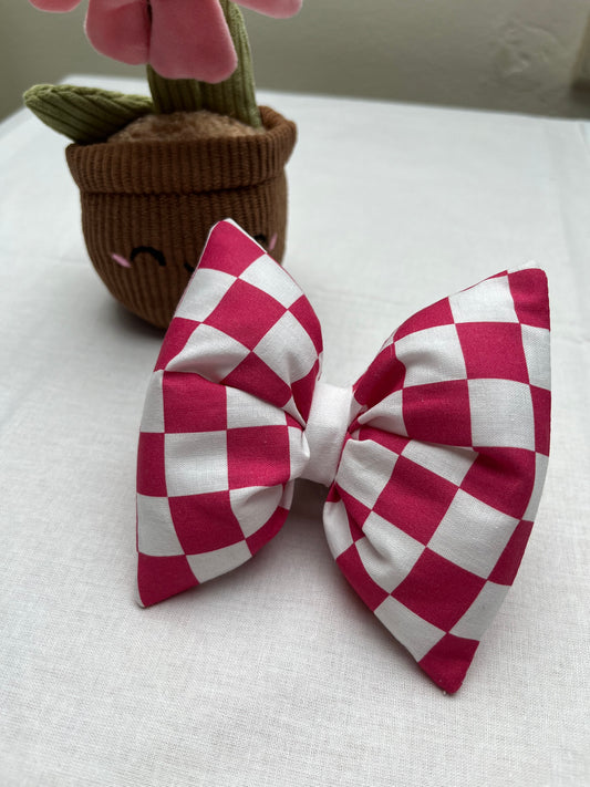 Nœud Damier rose